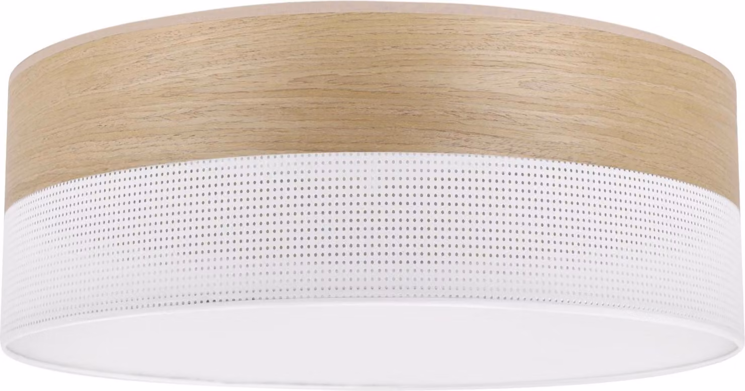 Lampada da soffitto Wood Plexi bianco 40cm E27 legno di quercia color oro