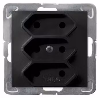 Ospel, presa multipla tripla, senza messa a terra, colore nero