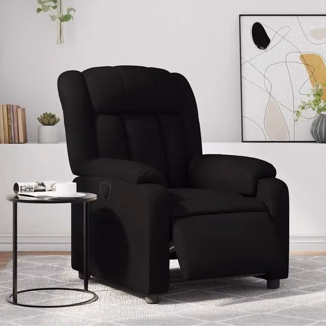 Divano Sedia-Poltrona Reclinabile Elettrica Nera in Similpelle 759918
