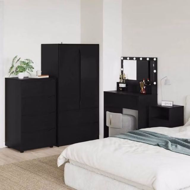 Armadi di Stoccaggio 60 x 48 x 105 cm Legno ingegnerizzato Nero 3406236
