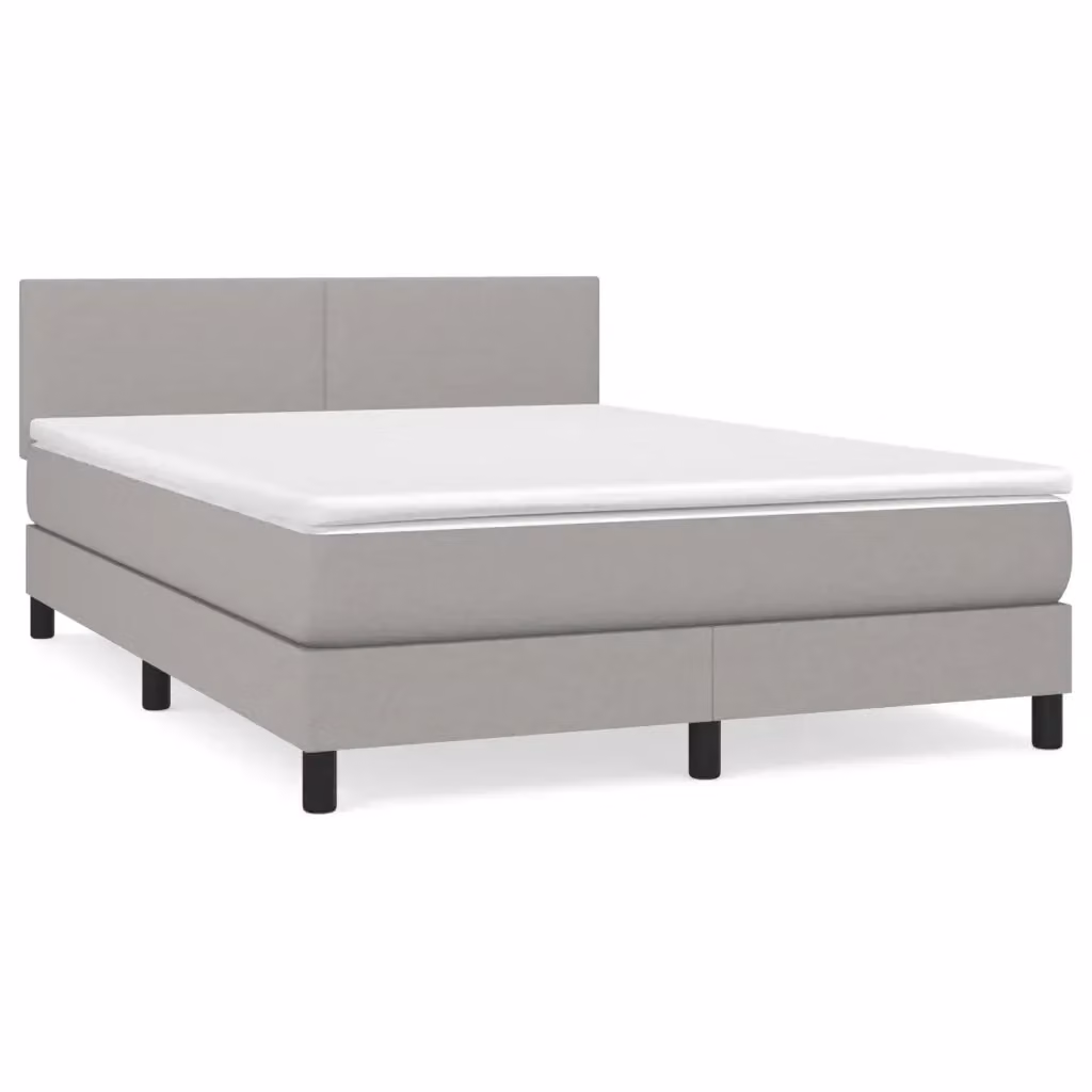 Letto Ibrido con Materasso e Giroletto a Molle vidaXL Grigio Chiaro e Bianco L/P/H: 203 x 144 x 88 cm – 2