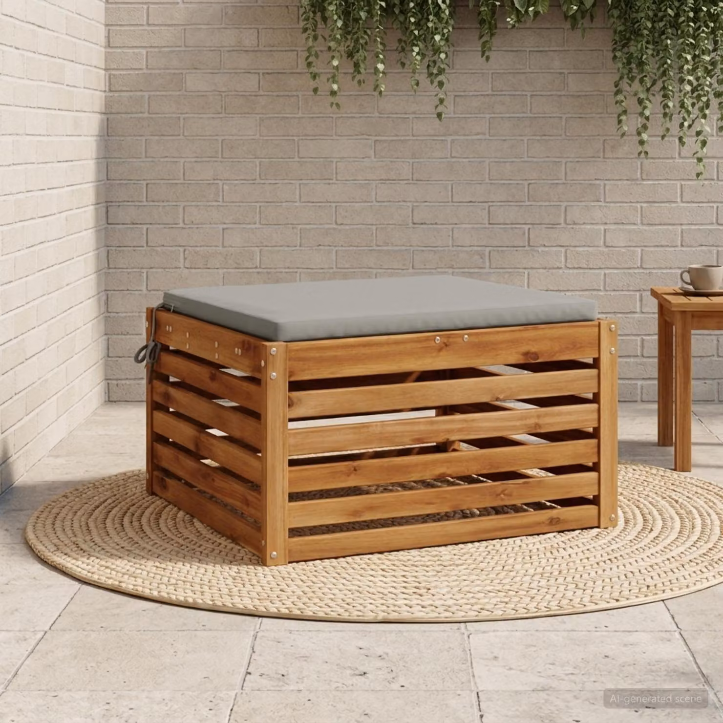 Cuscino per sedia vidaXL SOEST in poliestere grigio con rivestimento lavabile e resistente ai raggi UV
