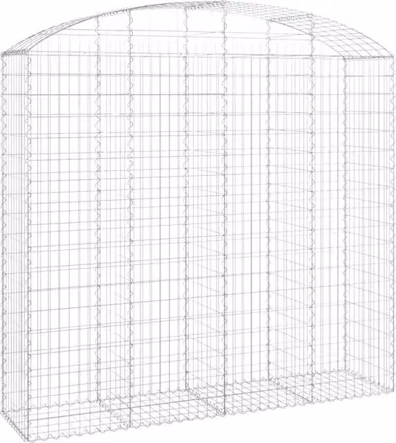 Cesto Gabbione ad Arco DESIGN IN in Ferro Zincato Argento L: 200 cm, P: 50 cm, H: 180/200 cm