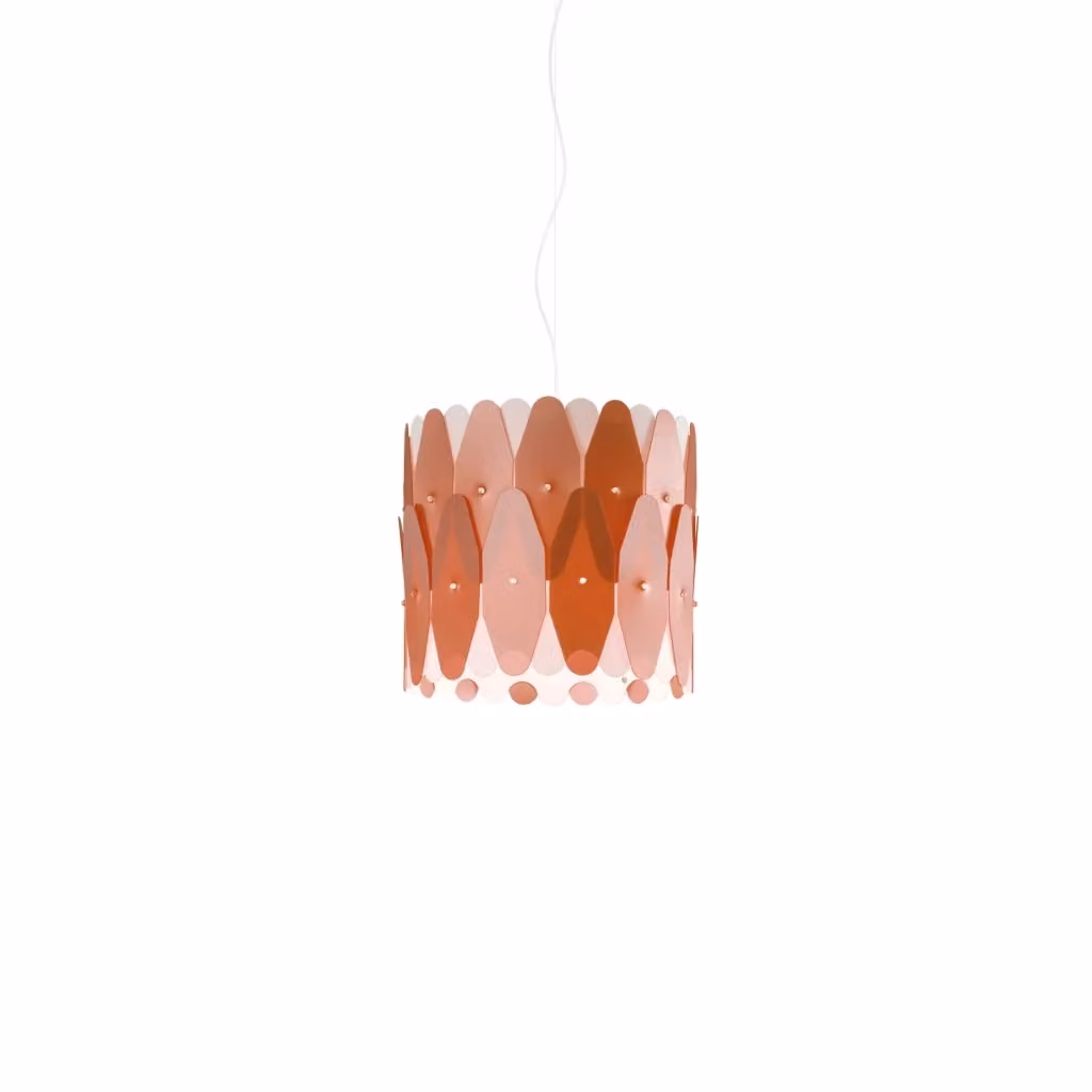 Lampada a sospensione moderna Amanda Linea Zero in rame e metallo cromato con 1 luce E27 – 2