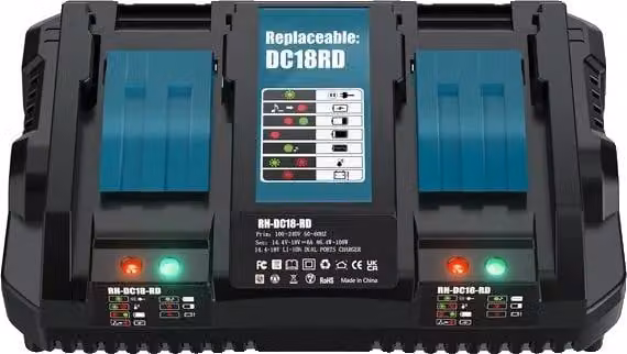 Batteria ricaricabile, capacità 9000mAh, compatibile con utensili a batteria, caricatore 6A