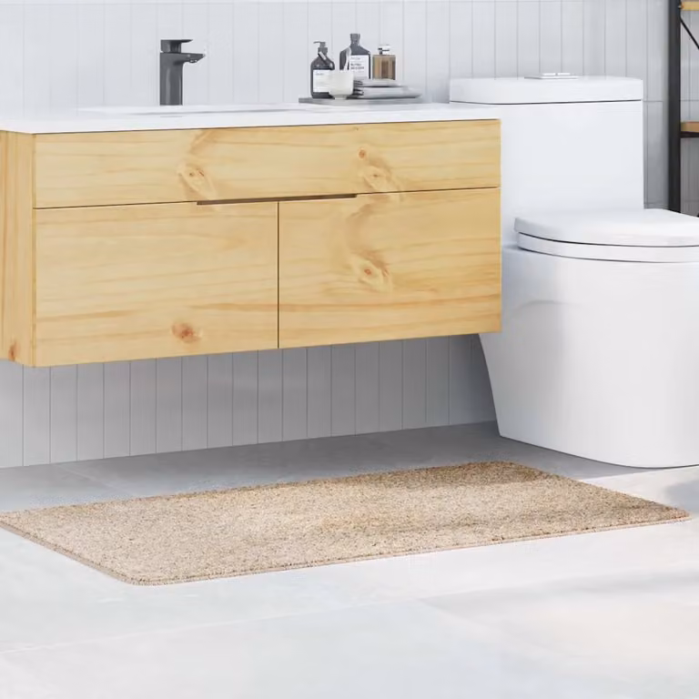 Tappetino da bagno antiscivolo e lavabile vidaXL, colore beige, L 70 cm x P 120 cm