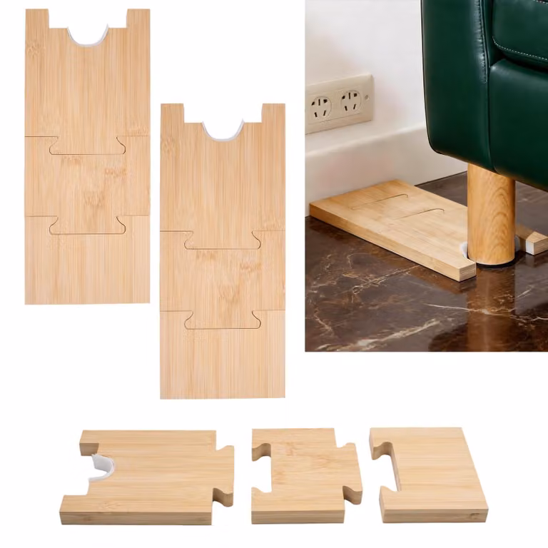 Solidchoice - 2 set di distanziatori regolabili in bambù per divani e fermaletti per letti