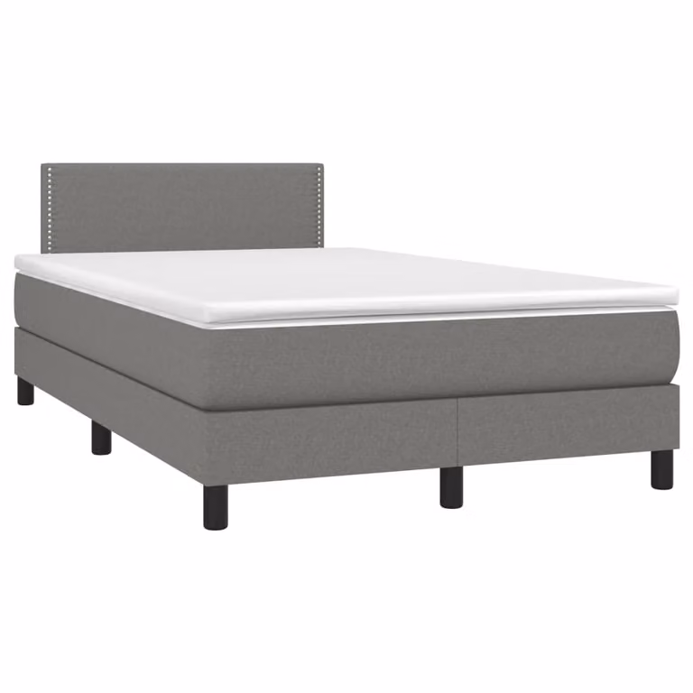 Maison Exclusive - Letto a Molle Materasso e LED Grigio Scuro 120x190cm in Tessuto