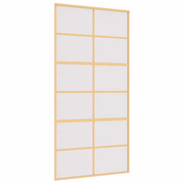 Porta Scorrevole Oro 102,5x205 Vetro Smerigliato ESG Alluminio