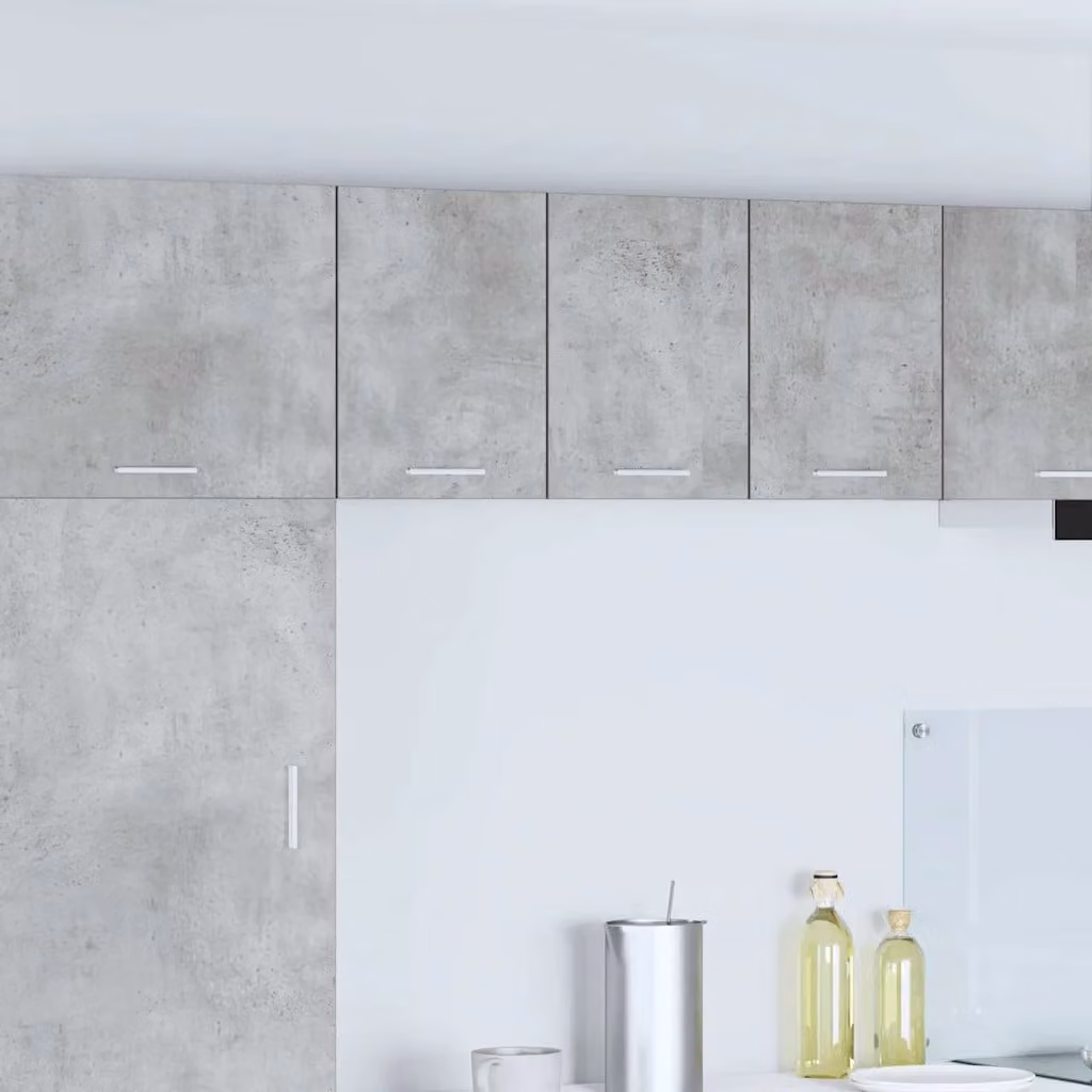 Set di 2 pensili da cucina moderni vidaXL in MDF, colore grigio e bianco opaco, montaggio a parete, L/P/H: 40 x 31 x 30 cm