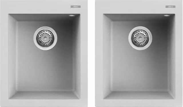 Lavello Elleci Incasso 2 vasche 41x50 Quadra 200 Metaltek Grigio Aluminium LMQ20079