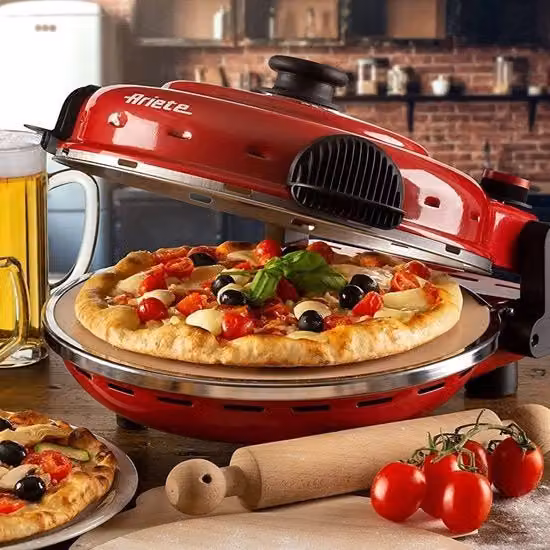 Forno per Pizza Piccolo - Pizza in 4 Minuti - Forno per Pizza - 400 Gradi - Rosso 919, 34 x 30 x 19 cm