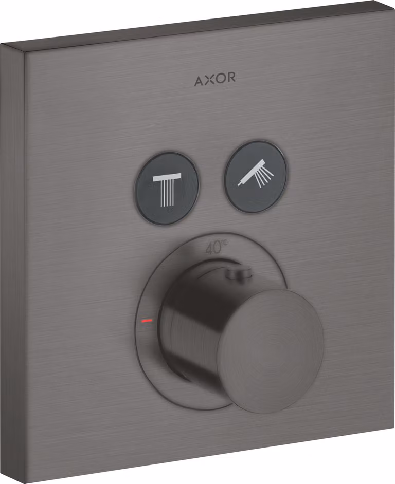 hansgrohe AXOR Starck ShowerSelect Thermostat carré à encastrer pour 2 consommateurs, 36715340, 36715340