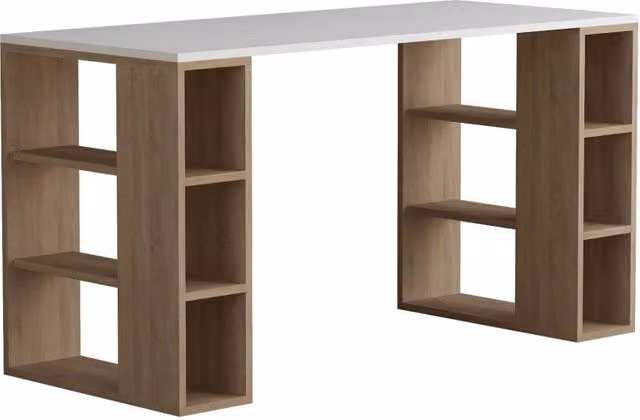 Scrivania moderna in legno Colmar Bianco L: 140 cm, P: 60 cm, H: 75 cm – 1