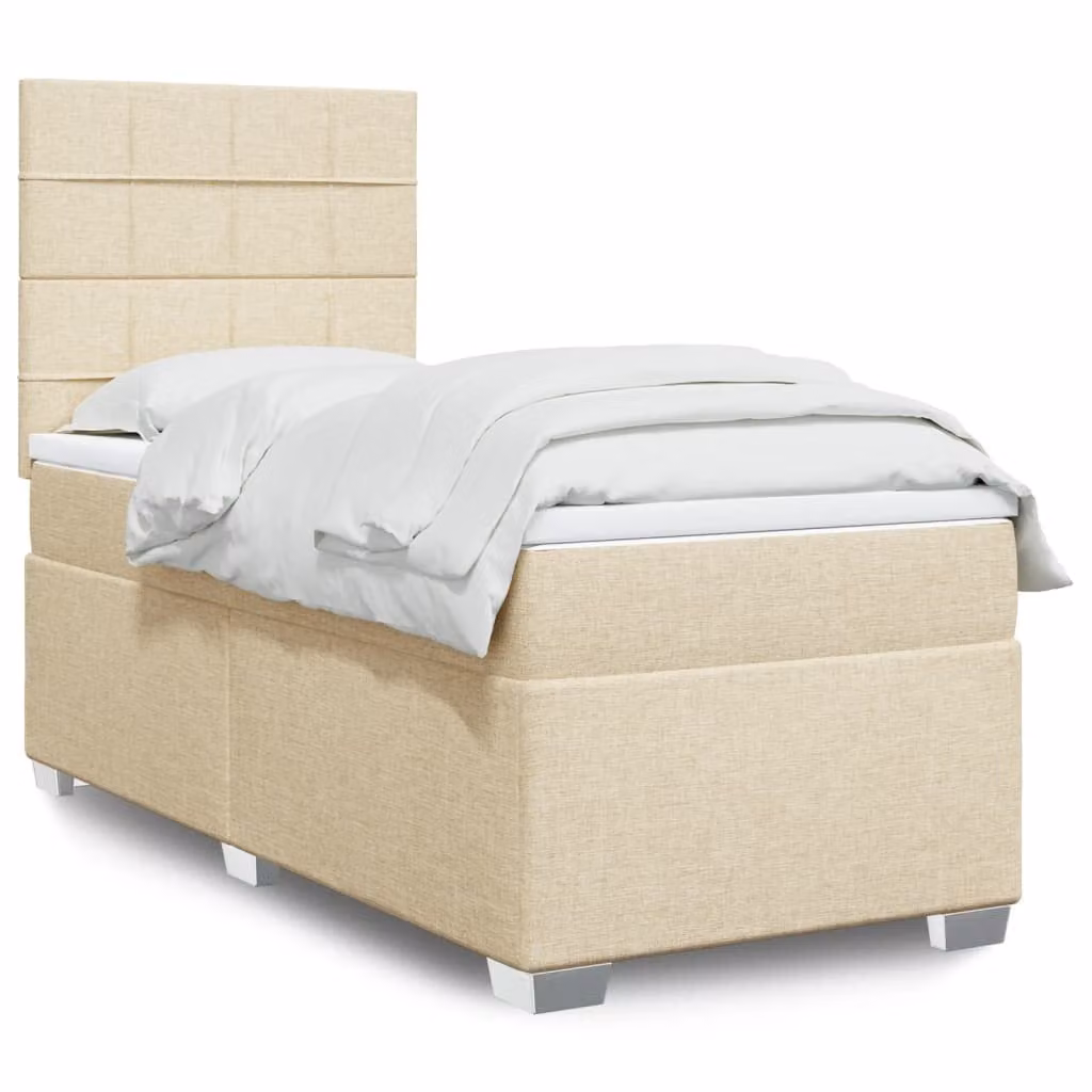 Maison Exclusive - Giroletto a Molle con Materasso Crema 80x200 cm inTessuto