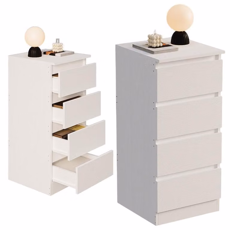 Comò, Mobile A Scaffali Bianco Con Cassetti Per Camera Da Letto E Soggiorno, Stile Loft Moderno, 90 Cm