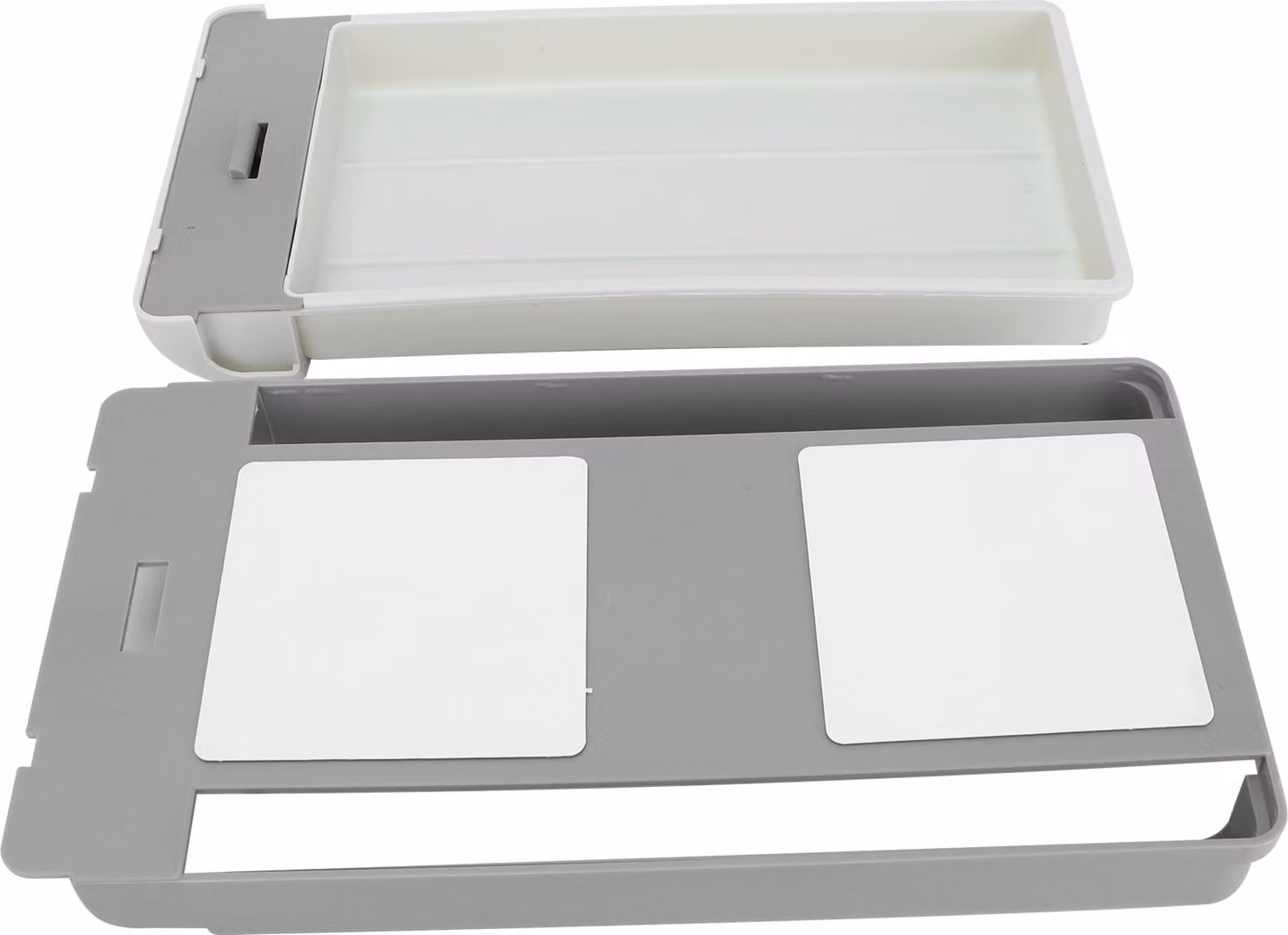 Cassetto sotto la scrivania per ufficio, scuola, cucina, contenitore per penne, chiavi, trucchi, piccoli oggetti, bianco e grigio