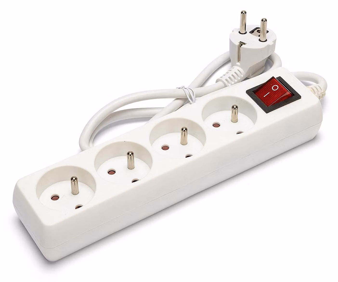 Velamp MULTIP-FR-I-4, ciabatta multipresa, 4 prese, 10/16 A, con interruttore, modello 3G1