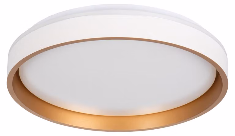 Plafoniera LED rotonda con telecomando SOLN bianco-oro 25W, tonalità di bianco 1460 lm, metallo, dimensioni: 7,5 x 38 x 38 cm, IP20, Kanlux