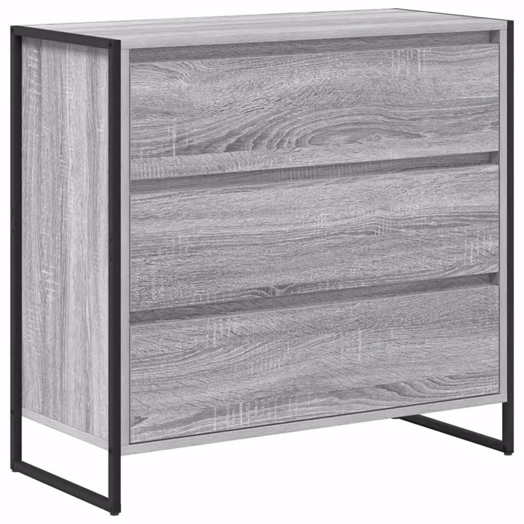 Credenza stile industrial vidaXL in legno MDF e metallo grigio L: 79 cm, P: 36 cm, H: 75.5 cm – 2