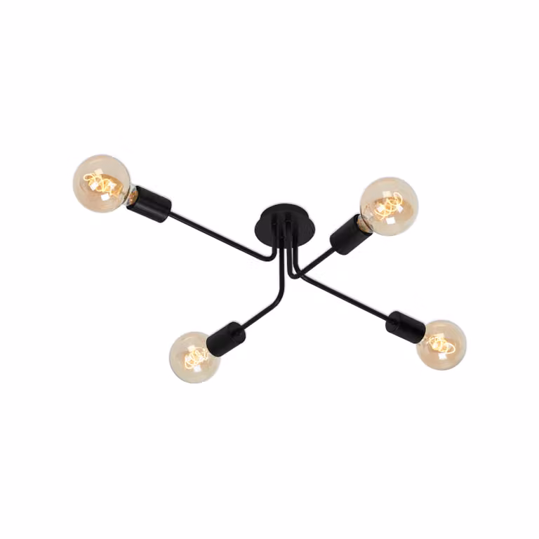 Lampada da soffitto Faretti da soffitto orientabili Retro 4xE27 60W nero metallo Briloner