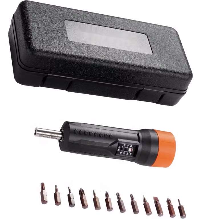 set di chiavi dinamometriche per avvitatori con attacco da 1/4 di pollice, 1,13-7,91 Nm - Impostazione precisa della coppia di serraggio con incrementi di 1 in-lb - Set di punte per avvitatori con finestra di visualizzazione