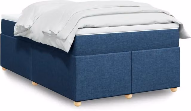Letto Ibrido vidaXL con Materasso Blu e Bianco in Tessuto e Struttura in Legno di Pino L/P: 120 x 200 cm – 1