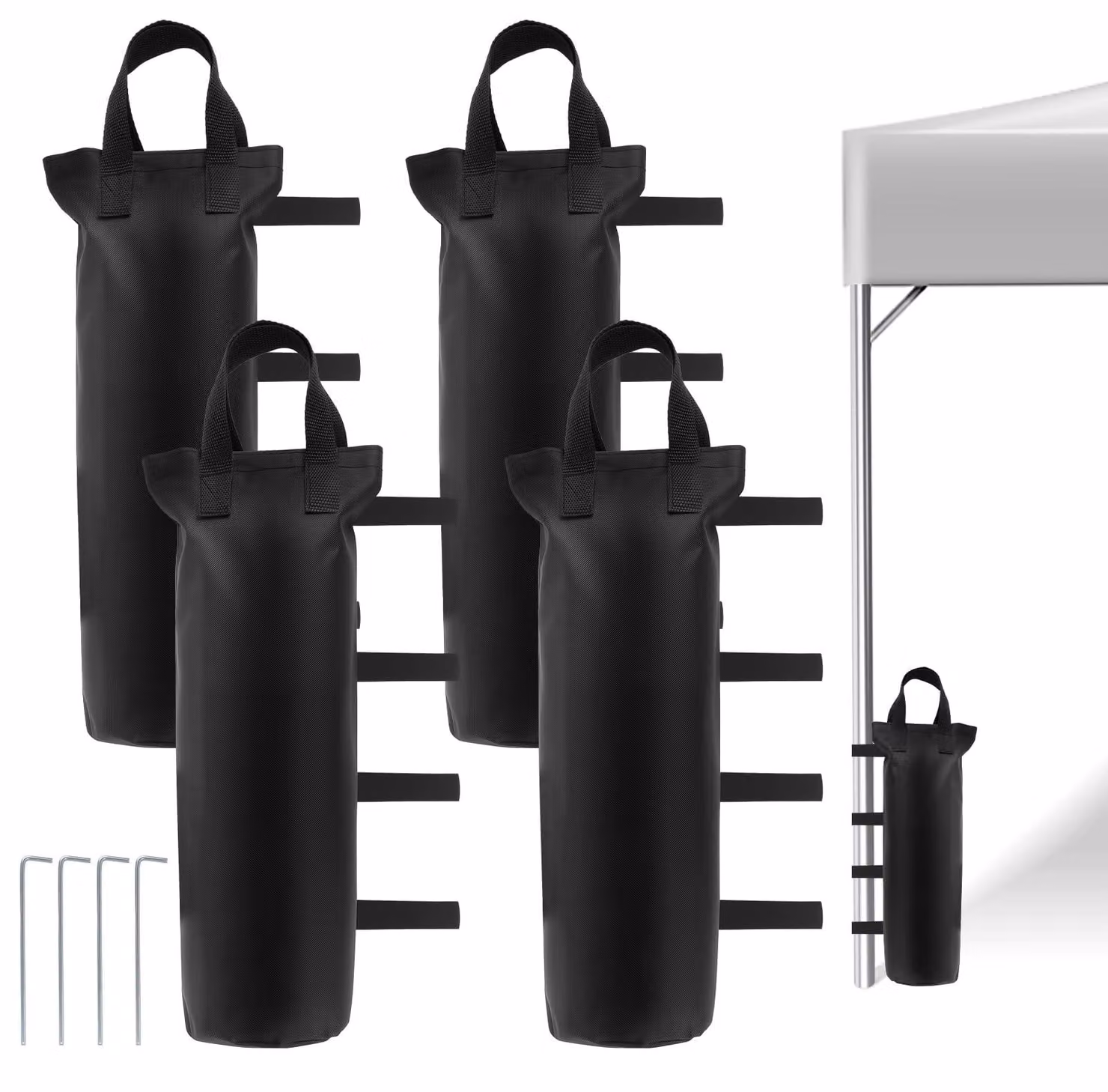 Set di 4 sacchi di sabbia per gazebo, pesi robusti per gazebo, impermeabili e pieghevoli