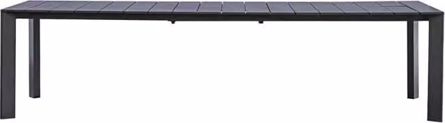 Cheonda Tavolo Nettuno Allungabile con Piano a Doghe in Alluminio e Gambe Scorrevoli, Colore Antracite, L: 200-300 x P: 100 cm