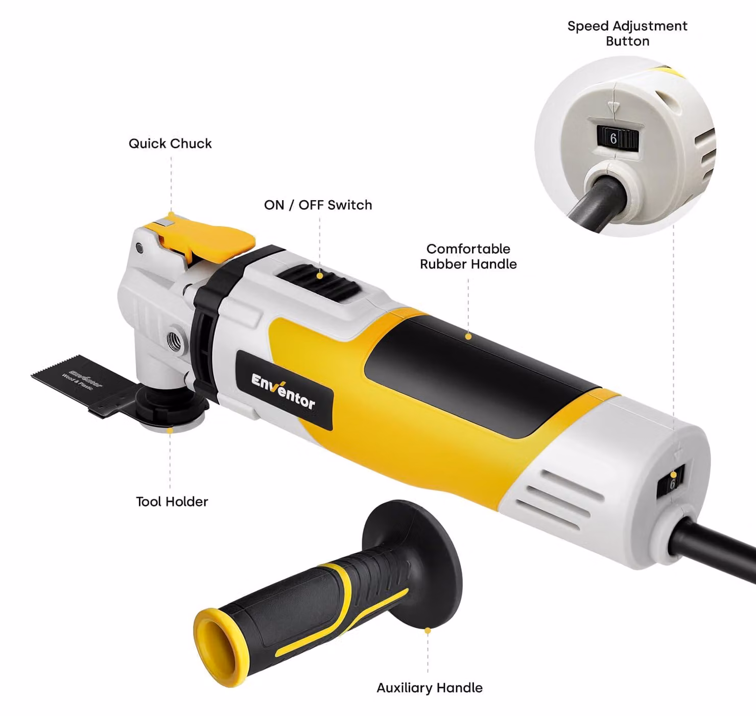 Utensile multifunzione oscillante - Potenza: 280 W - Alimentazione: 220 Volt (elettrico) - Include 42 accessori
