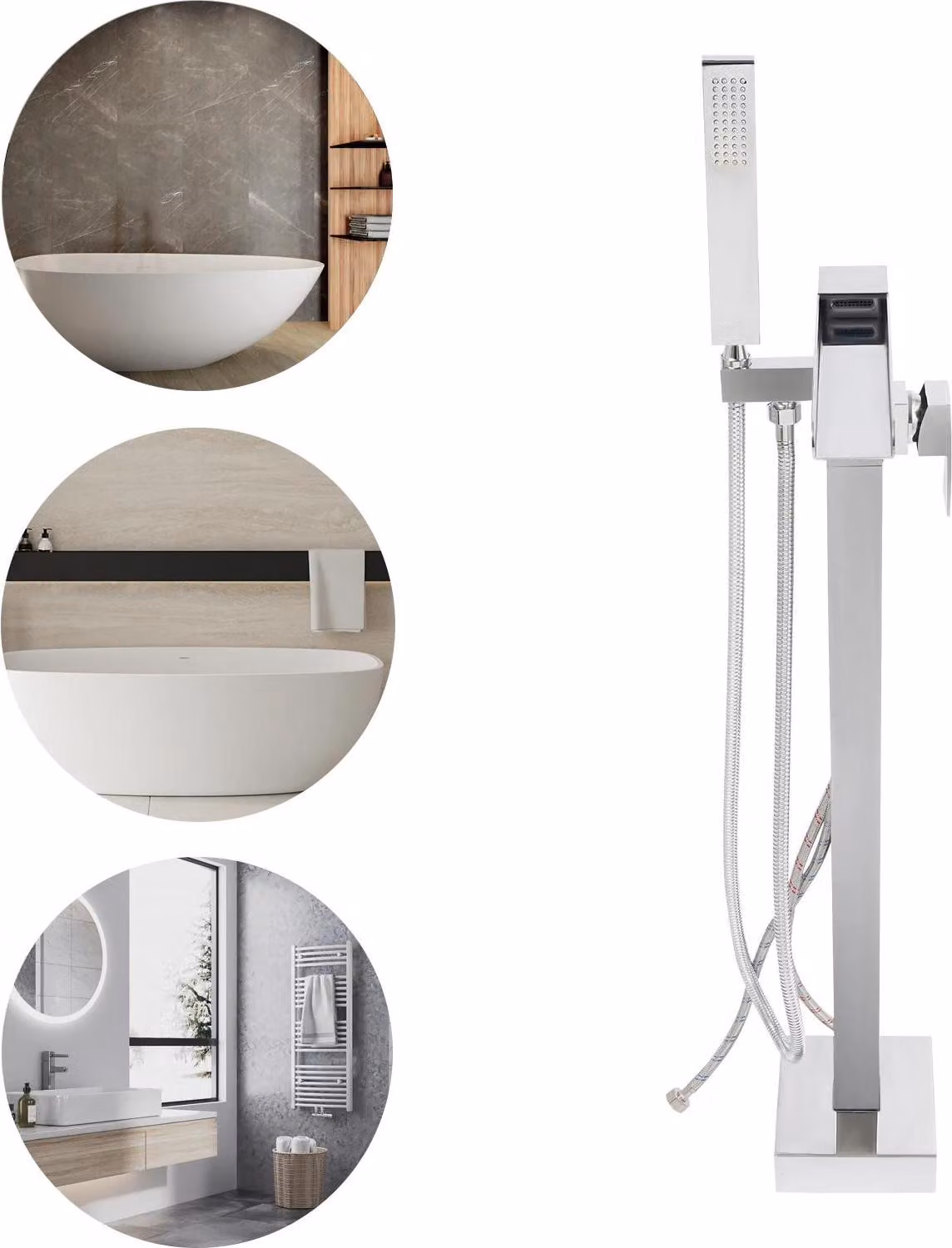 Rubinetto da bagno - Rubinetto da lavabo - Da incasso - Corpo in metallo - Corpo valvola in ferro