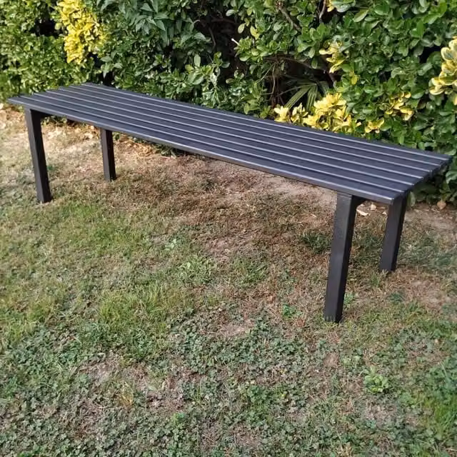 Panchina da esterno con seduta per giardino acciaio zincato 160 cm