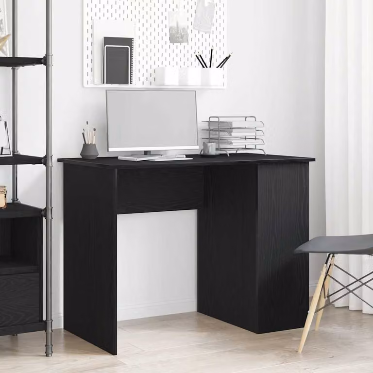 Scrivania moderna vidaXL in legno Rovere e Nero, L 100 x P 55 x H 75 cm