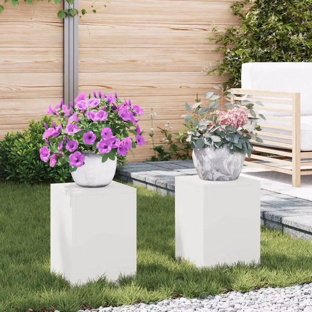 vidaXL Supporto per piante 2 pz Bianco 24 x 24 x 35 cm