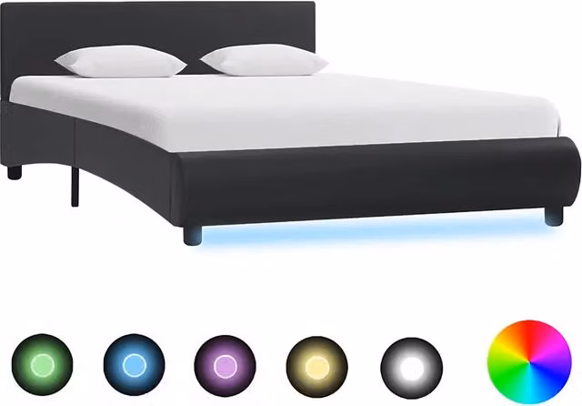 Giroletto con LED Nero in Similpelle 120x200 cm 285482