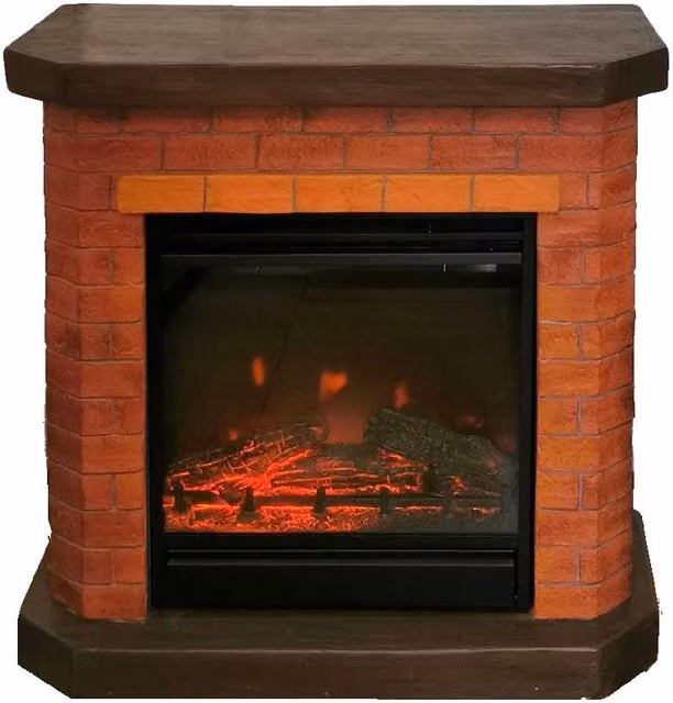 Caminetto Elettrico Bricchetto 1800W a Parete effetto Legno Mattoni Camino 40 W