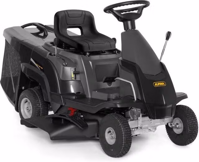 Trattorino tagliaerba Alpina AT2 66 QA con motore a scoppio da 224 cc, colore nero e sacco di raccolta – 1