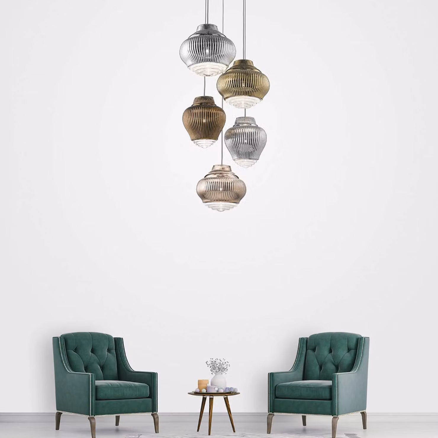 AILATI Lampada a sospensione in vetro Bonnie, dimmerabile, Violetto / Fucsia / Rosa, Soggiorno / Sala da pranzo, Vetro, Moderno, Lampada a sospensione