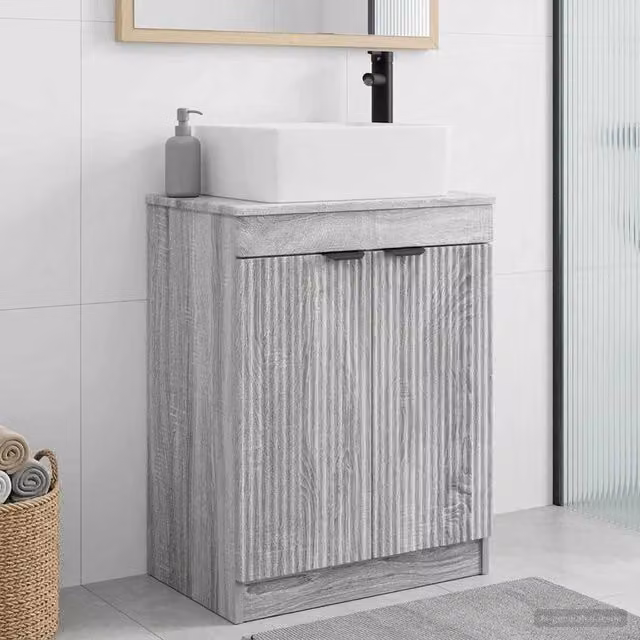 Mobile da bagno con lavabo Sonoma grigio 54 x 35 x 83 cm 890164