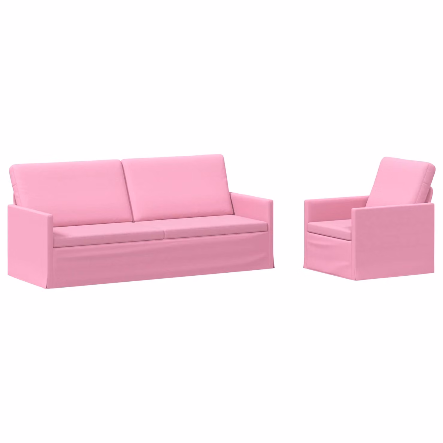 Set di 2 divani moderni vidaXL in tessuto rosa con struttura in metallo per il tuo soggiorno