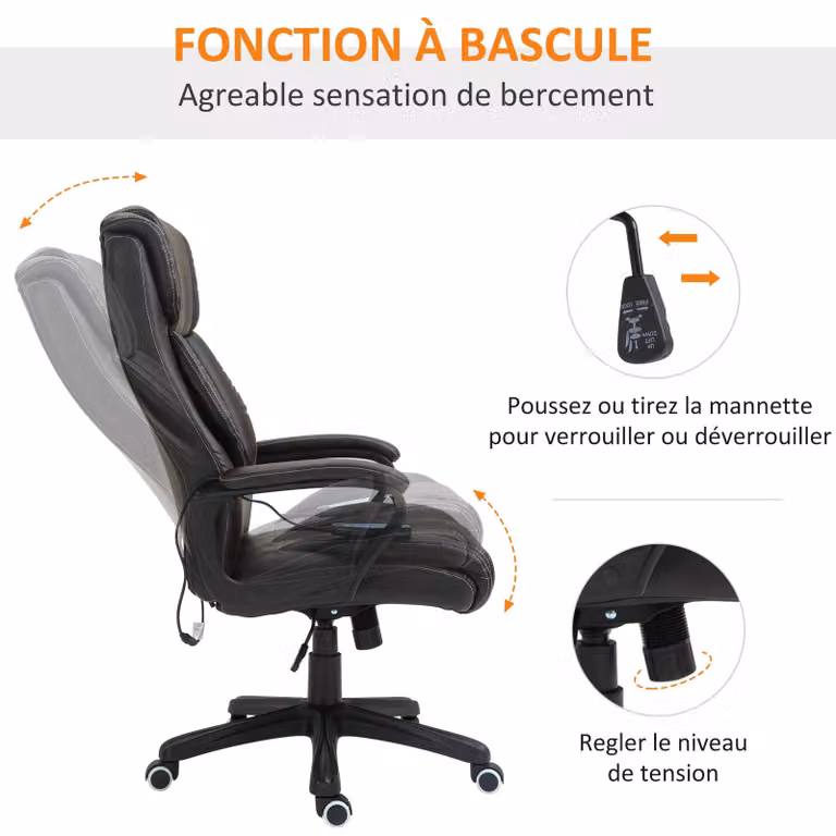 Sedia ergonomica da ufficio - Sedia da ufficio - Sedia da ufficio con funzione massaggio - Sedia da lavoro - Sedia confortevole