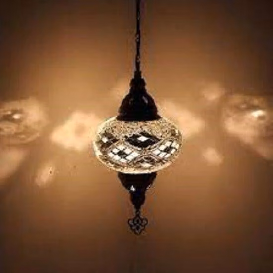 Lampada a sospensione Mozaïek - Lampada orientale fatta a mano - Lampada turca e marocchina - Ø 19 cm, altezza 53 cm - LED E14 incluso