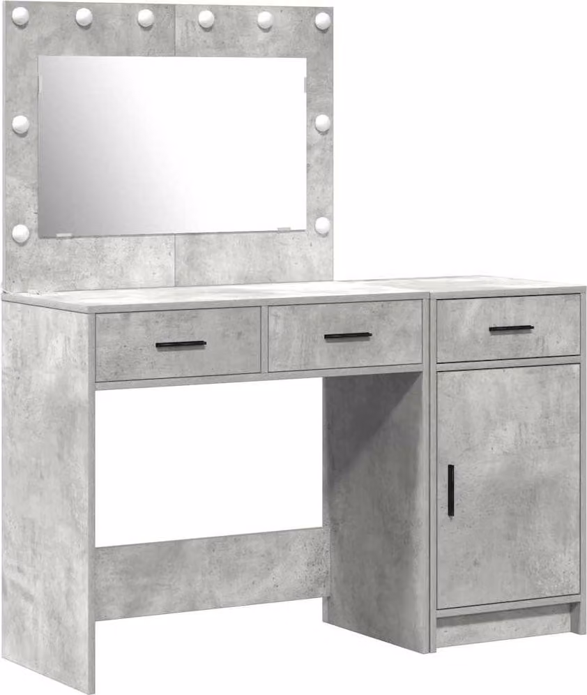 Tavolo da Trucco con cassetto 2 pcs Grigio Legno multistrato