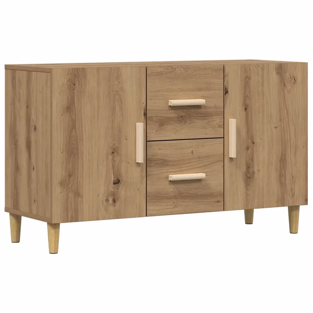 Credenza vidaXL in Legno e MDF Colore Rovere Marrone L: 100 cm, P: 36 cm, H: 60 cm – 2