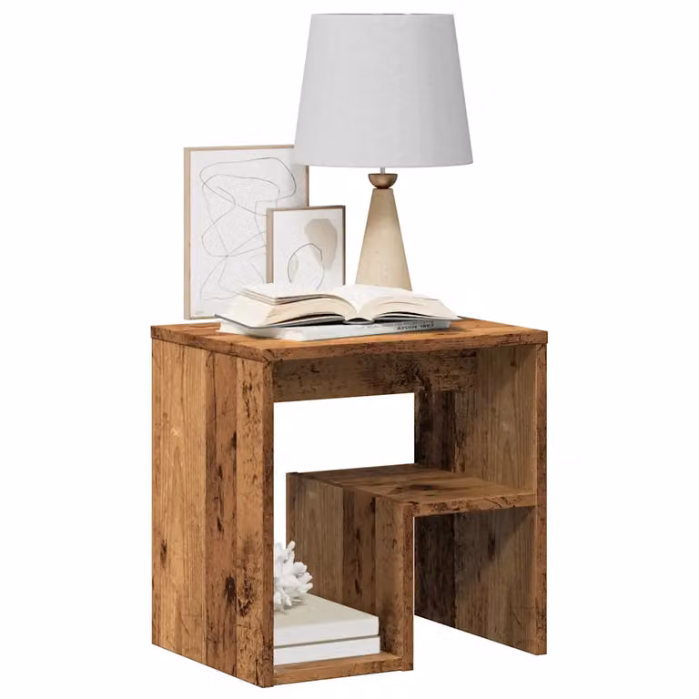 Comodino moderno vidaXL in legno effetto vecchio marrone L/P/H: 40 x 30 x 40 cm