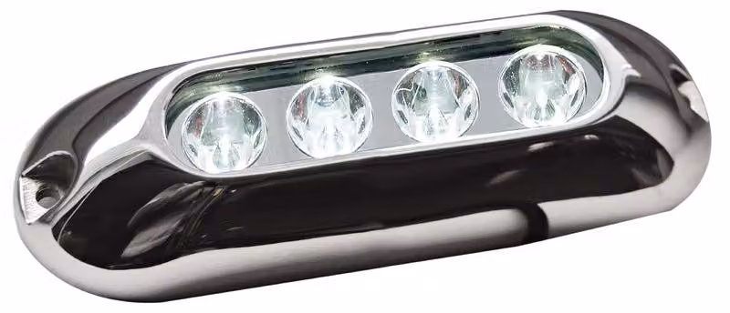 Faretto subacqueo con 4 LED bianchi , 1 pezzo