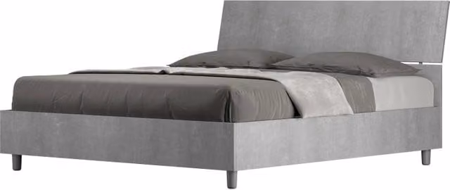 Letto Matrimoniale 160x200 cm testata inclinata Demas - Contenitore,Grigio