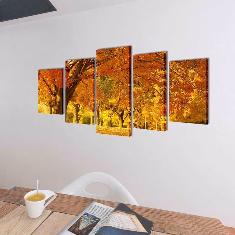 vidaXL 5 pz Set Stampa su Tela da Muro Acero 100 x 50 cm