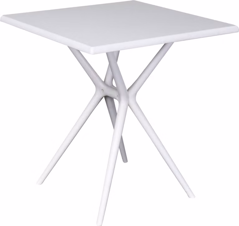Tavolo da giardino Moroni tavolo da balcone tavolo bistrot 70x70x75cm plastica bianco