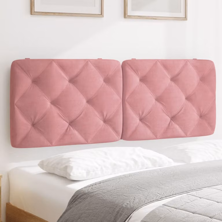 Cuscino Testiera vidaXL in Velluto Rosa, Larghezza: 120 cm